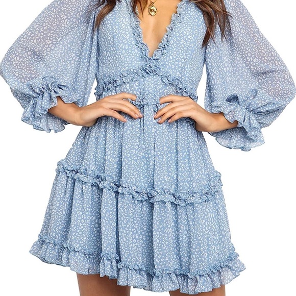 * 𝑺𝑶𝑳𝑫 * BOHO FLORAL OPEN BACK DRESS - Picture 2 of 5